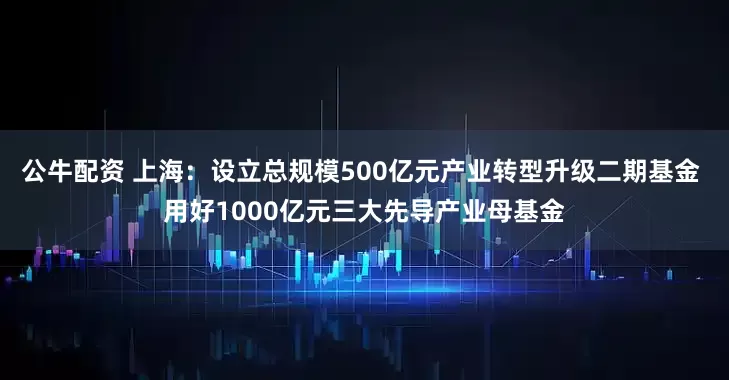 公牛配资 上海：设立总规模500亿元产业转型升级二期基金 用好1000亿元三大先导产业母基金